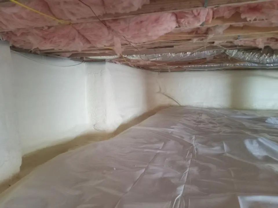 Crawl space encapsulation with closed-cell spray foam for Attic Insulation in Gaithersburg
